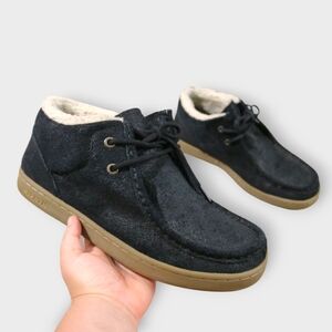 Y2K IPath Black Shearling Lined Strapped Mid Sneakers Mens Size US 9.5 Skate